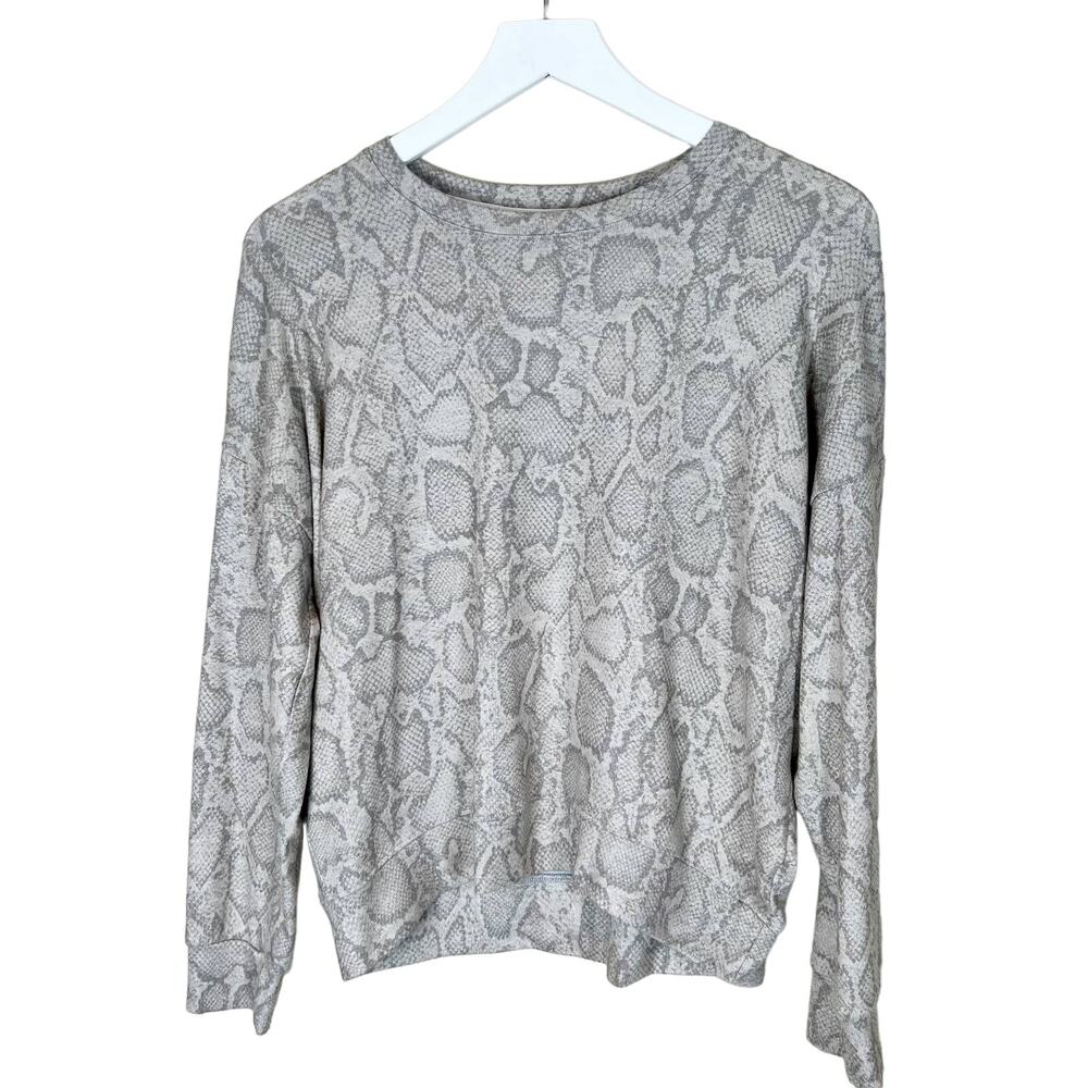 Sundry Snake Print Pullover Drapey Sweater‎